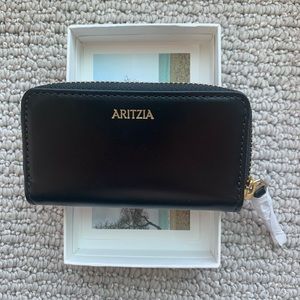 Aritzia Black Leather Clientele Coin Purse.